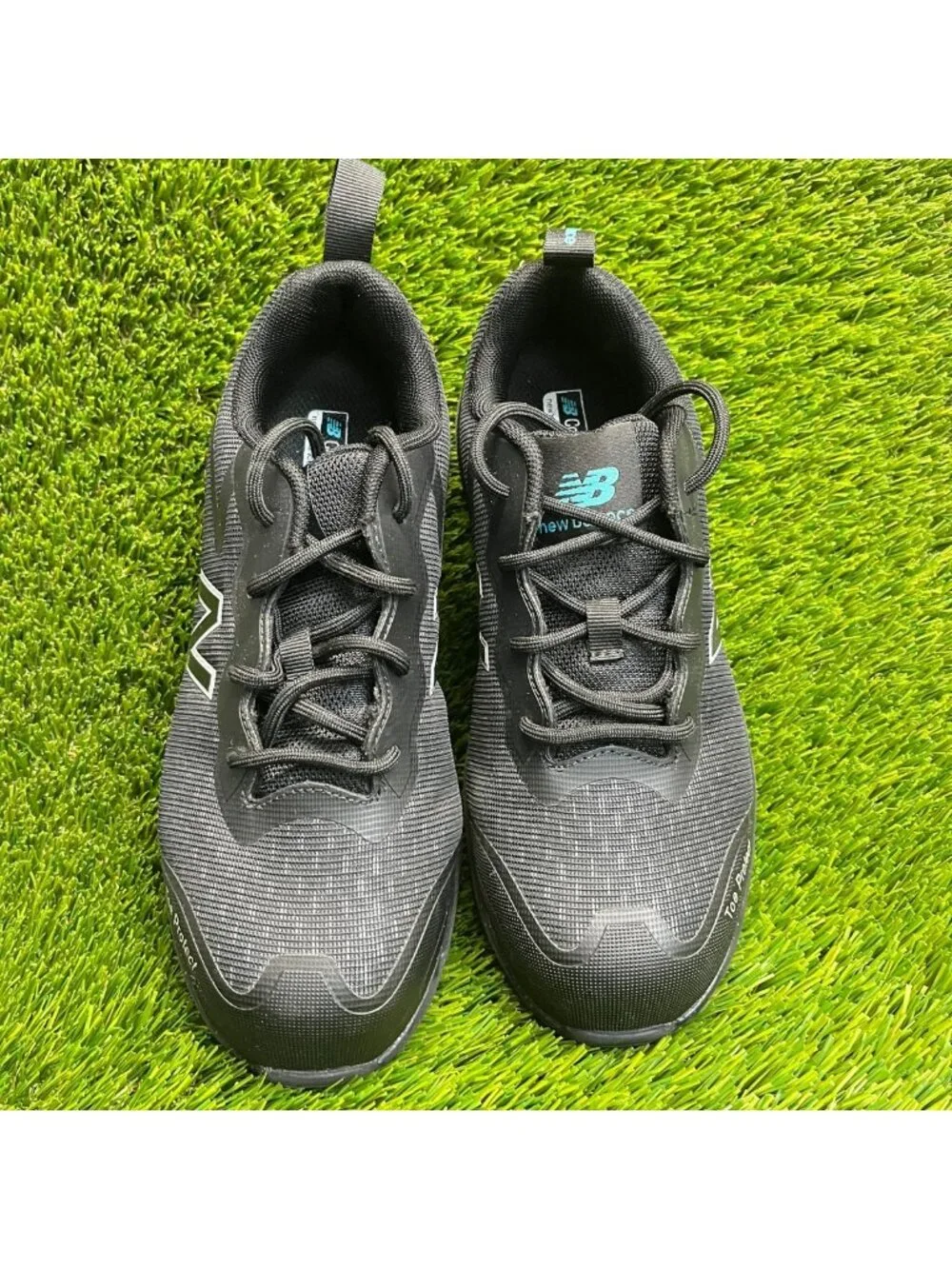 New Balance Logic Womens Size 6.5 Black Blue Composite Toe Safety Work Shoes